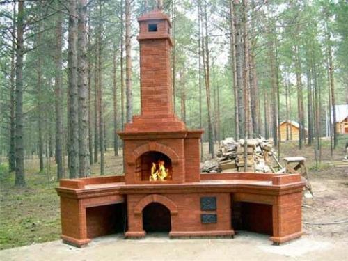 Простая печь для казана из кирпича. Кирпичная печь