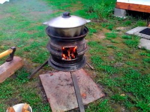 Печь для казана своими руками из колесных дисков и кирпича. Печи простейших конструкций 01