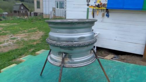 Печь для казана из дисков своими руками. Печь под казан из автомобильных дисков
