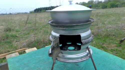 Печь для казана из дисков своими руками. Печь под казан из автомобильных дисков