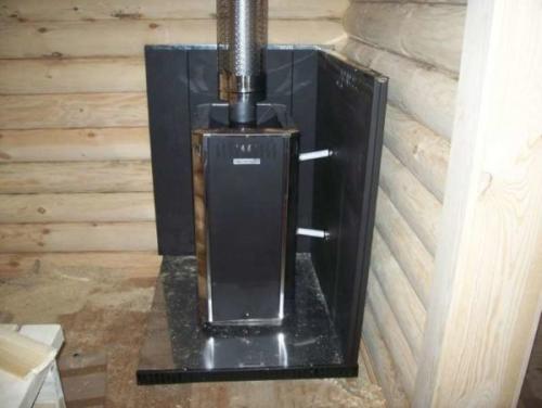 Что положить под печь в бане на деревянный пол. Экраны