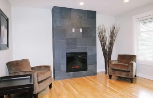 Декоративная плитка для отделки каминов. №4. Облицовка камина керамогранитом