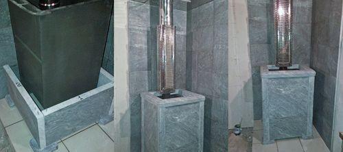 Укладка талькохлорита. Печи и другие изделия из талькохлорита для бани