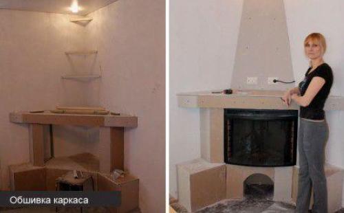 Отделка камина гипсом. Чем отделать камин из гипсокартона