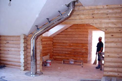Как производится монтаж сэндвич-дымохода. Правильная проходка дымохода через деревянные перекрытия 05 Как производится монтаж сэндвич-дымохода. Правильная проходка дымохода через деревянные перекрытия 05