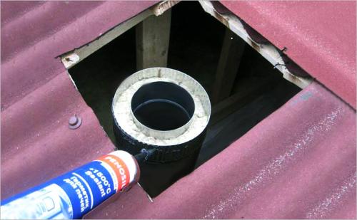 Как производится монтаж сэндвич-дымохода. Правильная проходка дымохода через деревянные перекрытия 06 Как производится монтаж сэндвич-дымохода. Правильная проходка дымохода через деревянные перекрытия 06