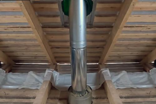 Как производится монтаж сэндвич-дымохода. Правильная проходка дымохода через деревянные перекрытия 08 Как производится монтаж сэндвич-дымохода. Правильная проходка дымохода через деревянные перекрытия 08