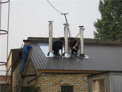 Как производится монтаж сэндвич-дымохода. Правильная проходка дымохода через деревянные перекрытия 11 Как производится монтаж сэндвич-дымохода. Правильная проходка дымохода через деревянные перекрытия 11