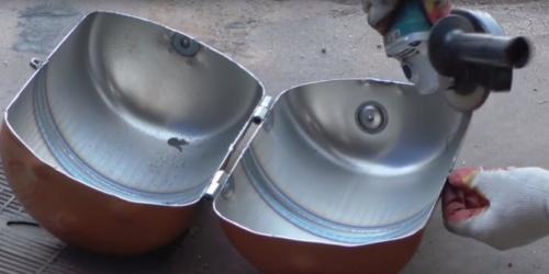 Печь для казана из фреонового баллона. Складной мангал из фреонового баллона