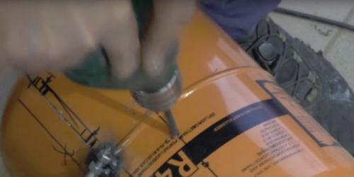 Печь для казана из фреонового баллона. Складной мангал из фреонового баллона