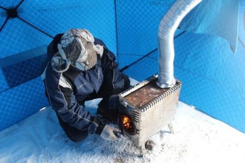 Печка в палатку из газового баллона. Печка для зимней палатки своими руками