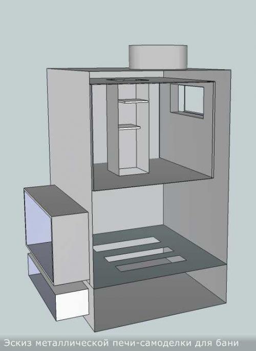 Какая толщина металла для печки бани. Чертежи самодельных банных печей из металла 02