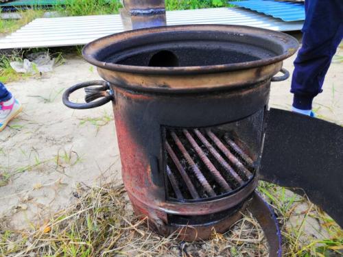 Печь для казана из газового баллона с трубой. Достоинства печи из газового баллона