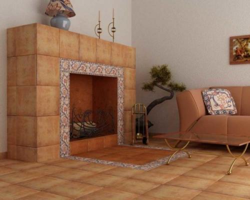 Как отделать камин декоративным камнем. Облицовка камина плиткой и керамогранитом