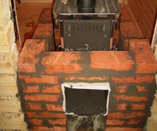 Облицовка печи в бане. Использование плитки 03