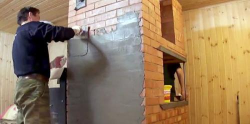 Декоративная штукатурка печи своими руками. Пошаговый процесс штукатурка печи из кирпича