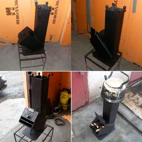 Ракетная печь из профильной трубы чертеж. Как сделать ракетную печь своими руками