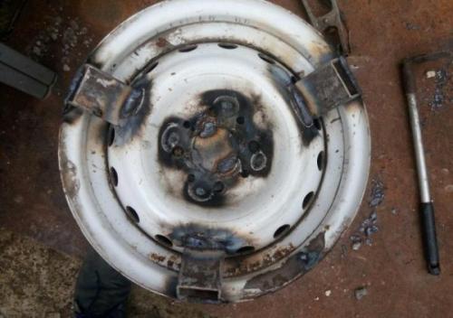 Печь для казана из дисков с трубой. Делаем своими руками