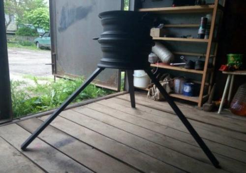 Печь для казана из дисков с трубой. Делаем своими руками