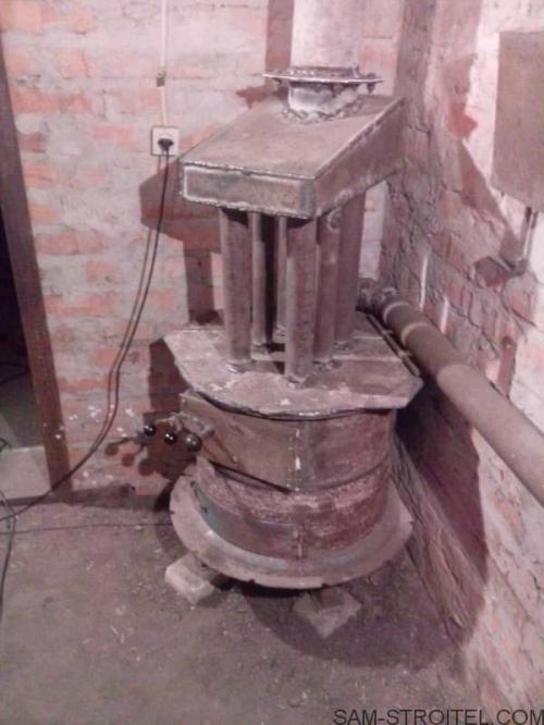 Печь на отработке из колесных дисков. Печь из колёсных дисков на дровах и отработке