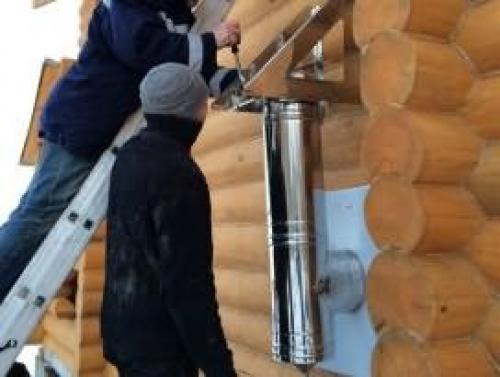 Как собрать дымоход для печи в баню своими руками. Установка наружного дымохода происходит так: 06
