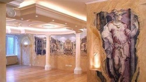 Отделка печей и каминов гибким камнем.  Использование в интерьере