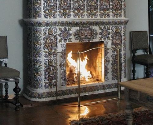 Чем отделать камин из кирпича. №1. Плитка для облицовки камина