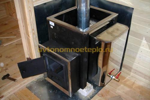 Банные печи со встроенным баком для воды. Встроенные баки