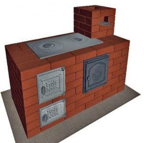 Печь с плитой порядовка. Кухонные плиты из кирпича