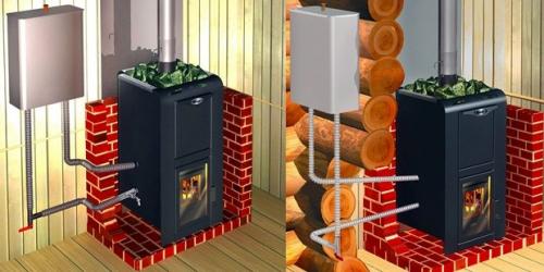 Дровяная печь для бани с баком для воды. Виды нагревательных баков для воды