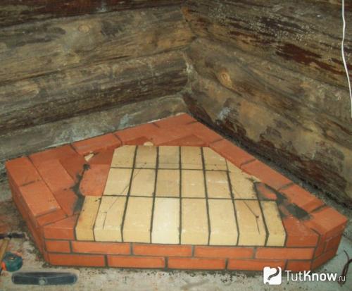 Что стелят под печку в бане. Как залить фундамент под печь в бане? 01